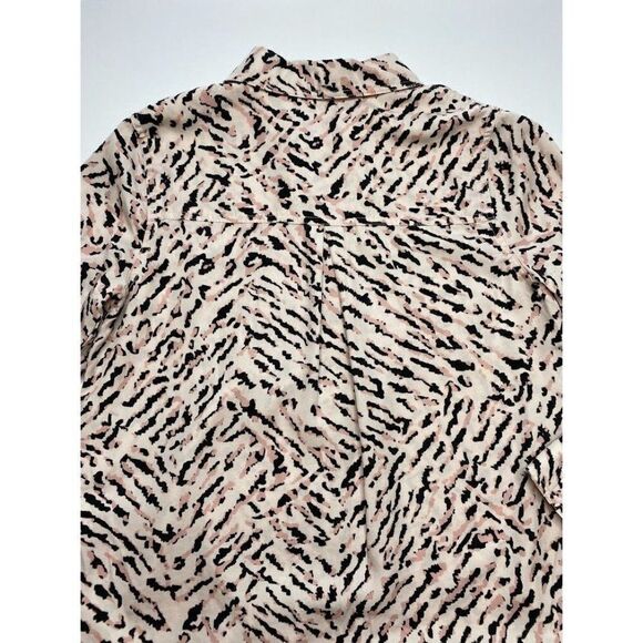 Calvin Klein Button Down Shirt Top XSl Women's Tiger Animal Print Tenc… - Picture 3 of 9
